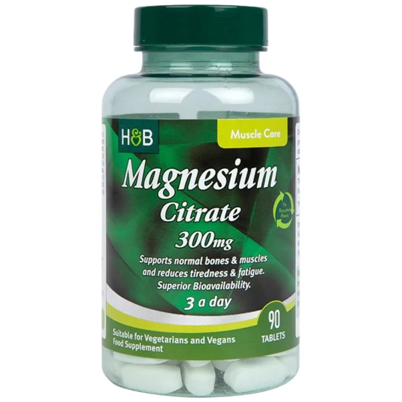 Magnesium Citrate 300 mg / 90 Таблетки, 90 дози
