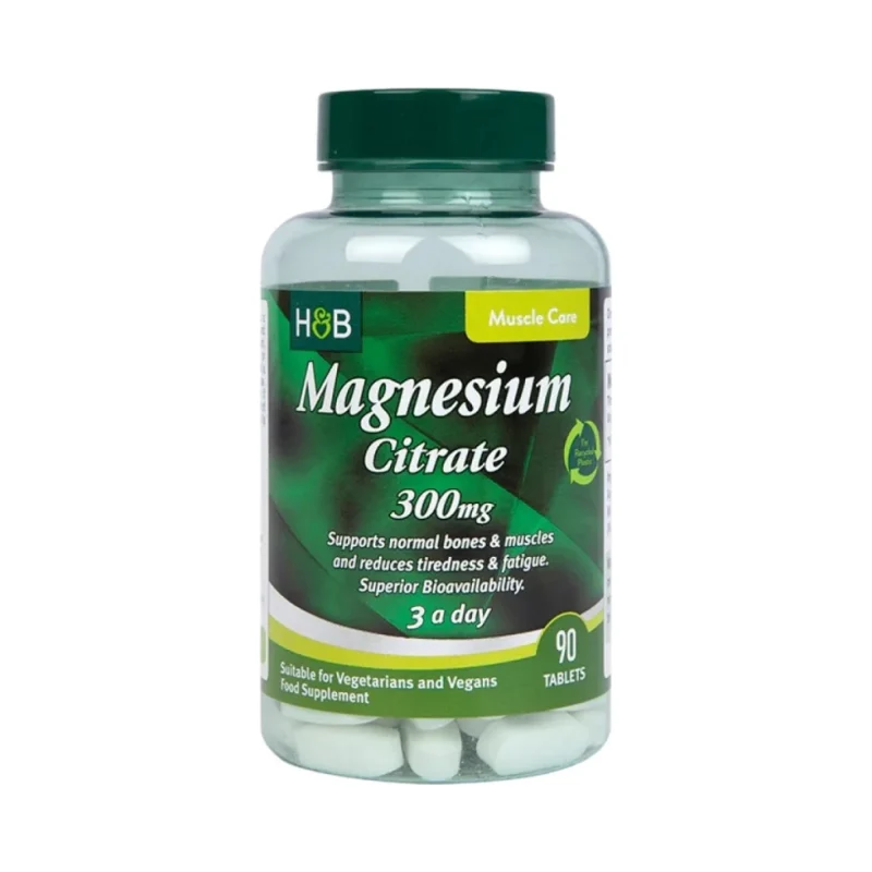 Magnesium Citrate 300 mg / 90 Таблетки, 90 дози - Holland And Barrett