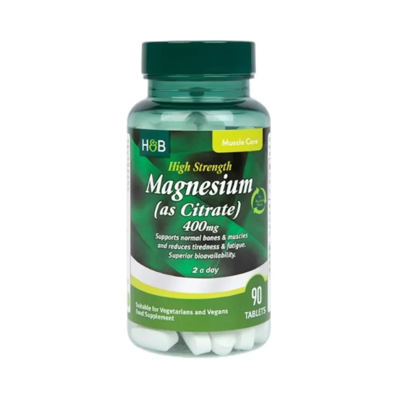 High Strength Magnesium Citrate 400 mg / 90 Таблетки, 45 дози - Holland And Barrett