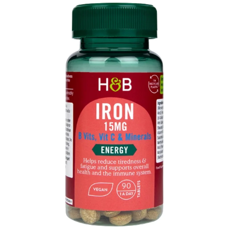 Iron 15 mg | With Vitamins & Minerals / 90 Таблетки, 90 дози