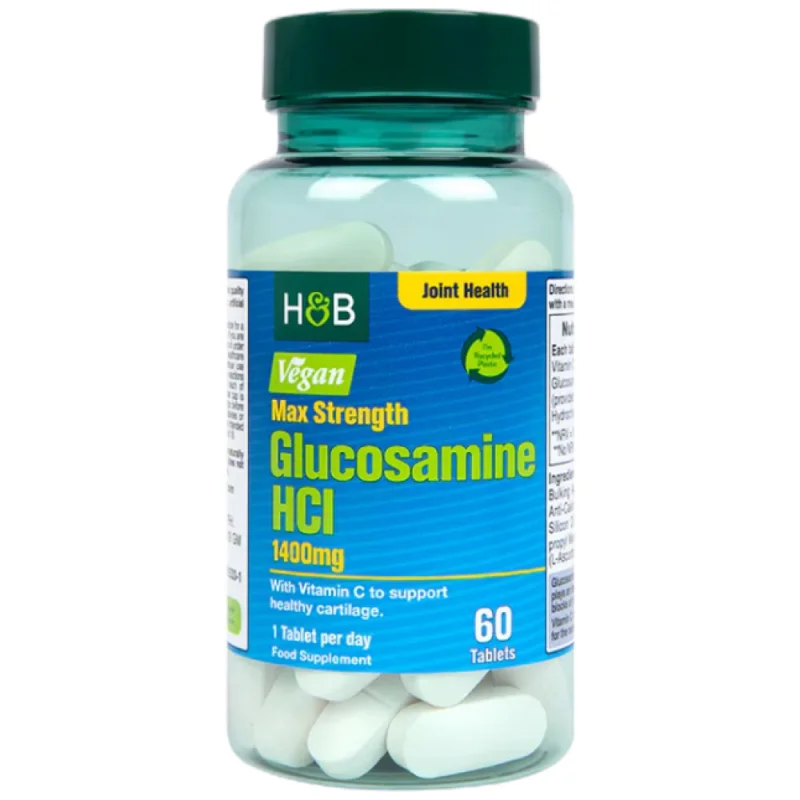 Glucosamine HCl 1400 mg | Max Strength - Vegan Friendly (60 дози) / 60 Таблетки