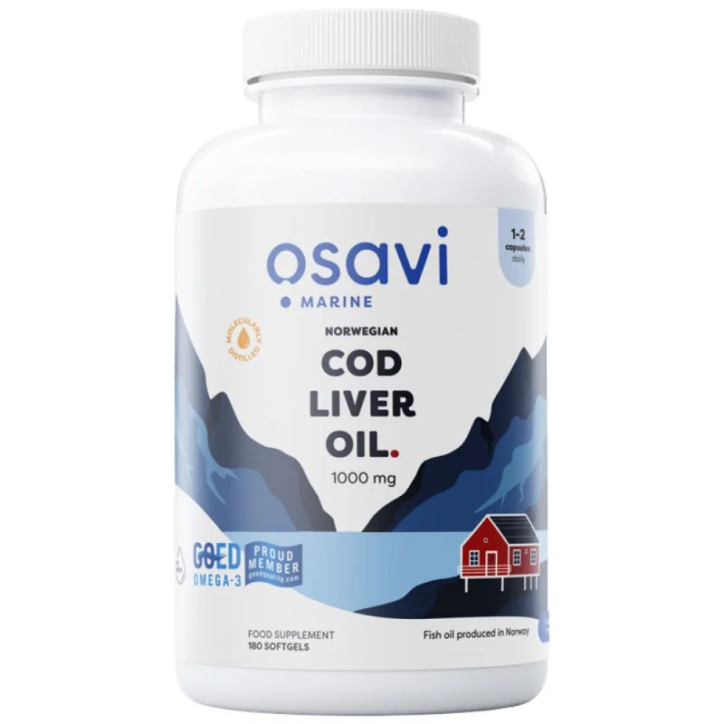 Norwegian Cod Liver Oil 1000 mg | Lemon Flavored / 180 Гел капсули, 180 дози