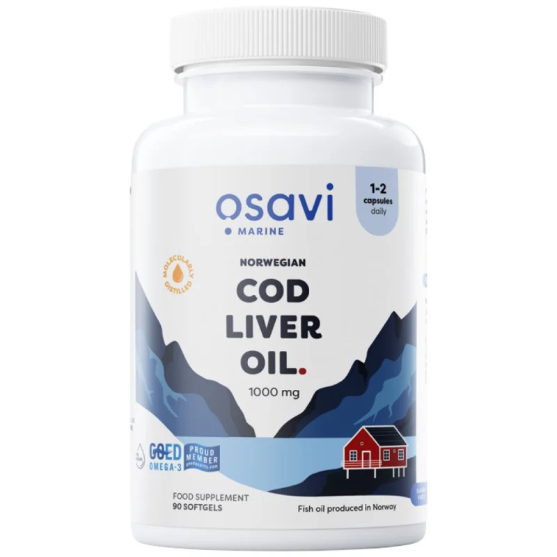 Norwegian Cod Liver Oil 1000 mg | Lemon Flavored / 90 Гел капсули, 90 дози