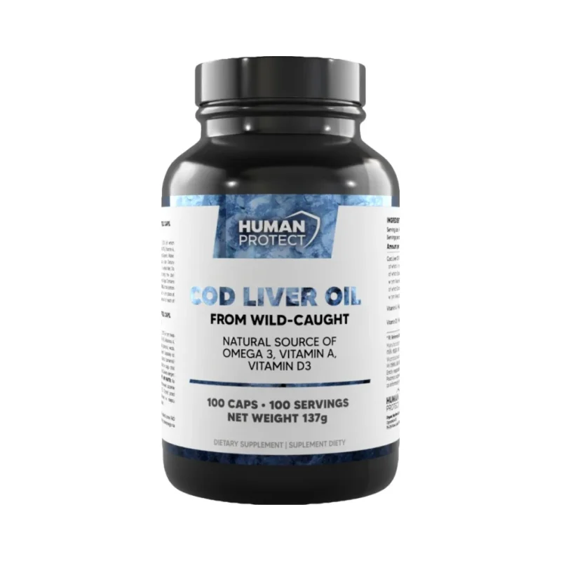 Cod Liver Oil 1000 mg (100 дози) / 100 капсули - Human Protect