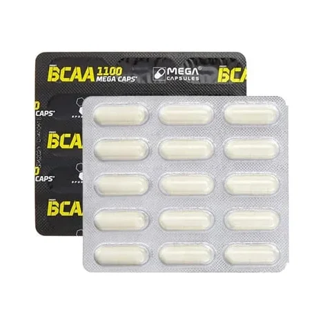 BCAA Mega Caps 1100 mg / 15 Caps (2 дози) / 30g - OLIMP
