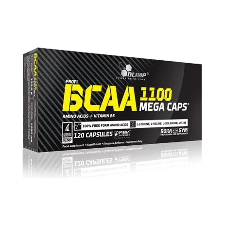 BCAA Mega Caps 1100 mg / 120 Caps (20 дози) / 200g - OLIMP