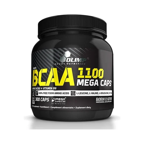 BCAA Mega Caps 1100mg. / 300 Caps. (50 дози) / 300g - OLIMP