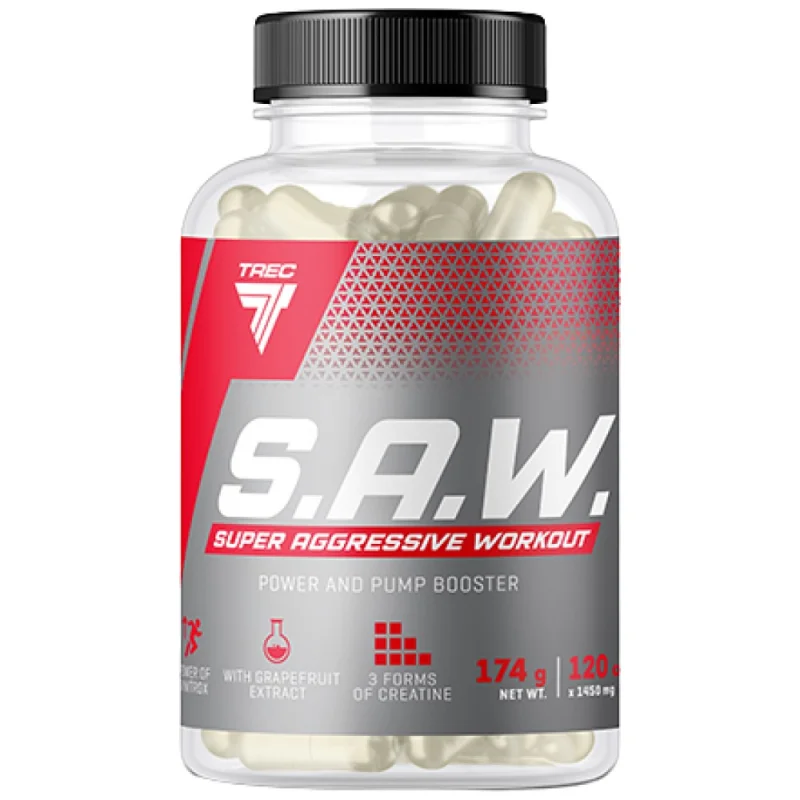 S.A.W. Caps | Super Aggressive Pre-Workout / 120 капсули, 40 дози
