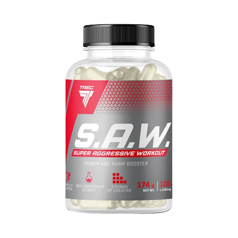 S.A.W. Caps | Super Aggressive Pre-Workout / 120 капсули, 40 дози - Trec Nutrition
