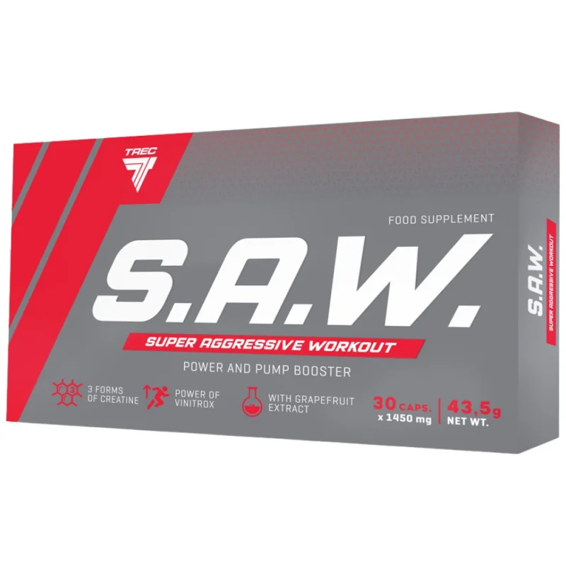 S.A.W. Caps | Super Aggressive Pre-Workout / 30 капсули, 10 дози