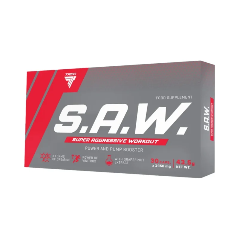 S.A.W. Caps | Super Aggressive Pre-Workout / 30 капсули, 10 дози - Trec Nutrition