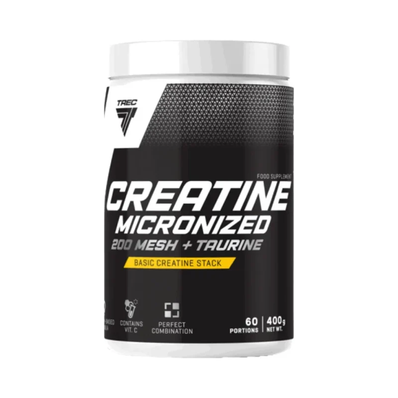 Creatine Micronized 200 Mesh + Taurine | High Quality Creatine Monohydrate Powder / 400 грама, 61 дози - Trec Nutrition