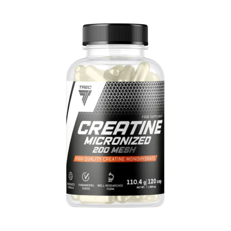 Creatine Micronized 200 Mesh | High Quality Creatine Monohydrate Caps / 120 капсули, 20 дози - Trec Nutrition
