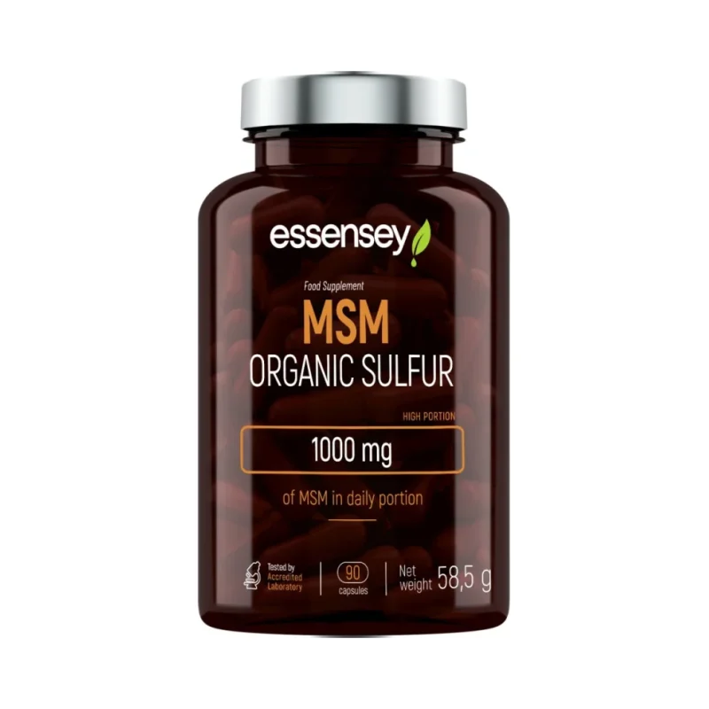 MSM Organic Sulfur 500 mg / 90 капсули, 45 дози - Essensey