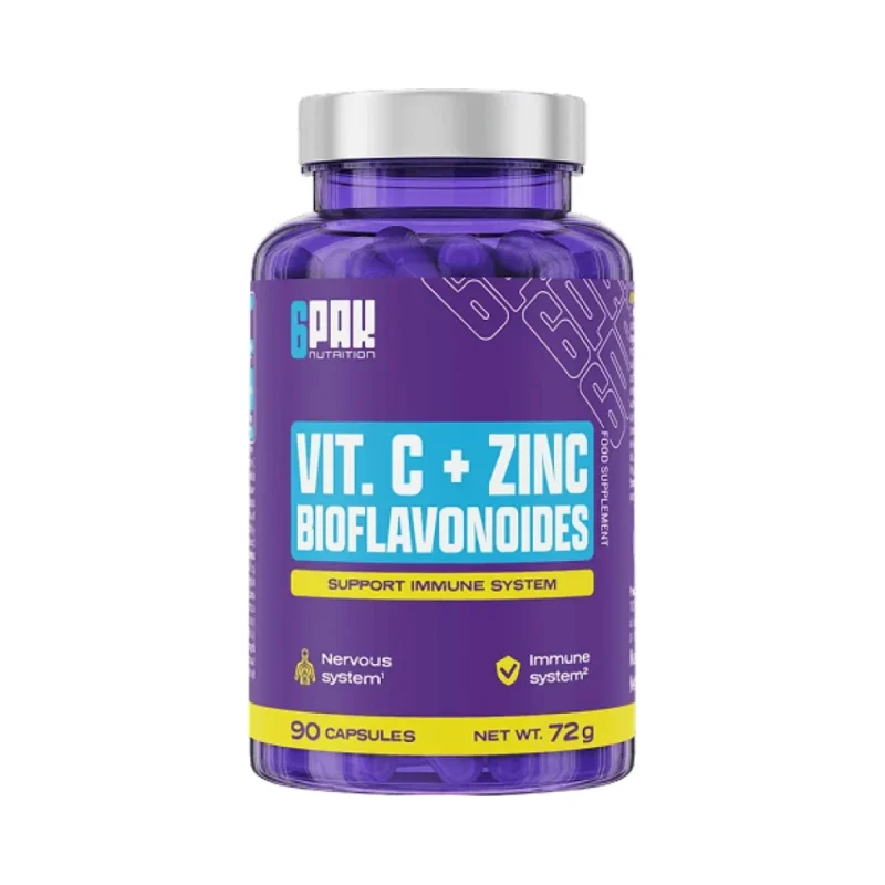 Vitamin C + Zinc & Bioflavonoids (90 дози) / 90 капсули - 6PAK Nutrition
