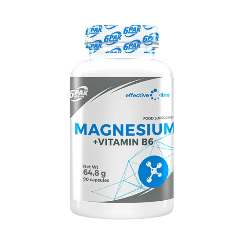 Magnesium + Vitamin B6 / 90 капсули, 45 дози - 6PAK Nutrition