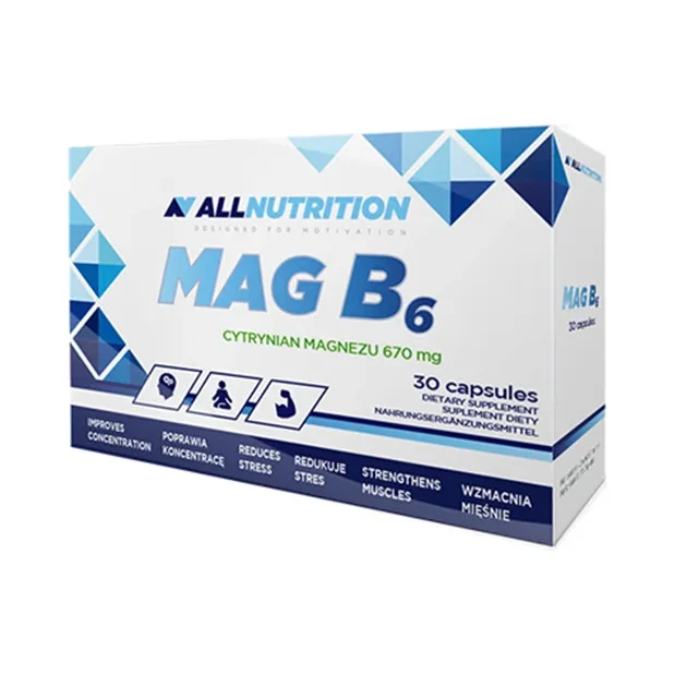 Mag B6 - Магнезий с Витамин B6, Разфасовка 30 caps - Allnutrition