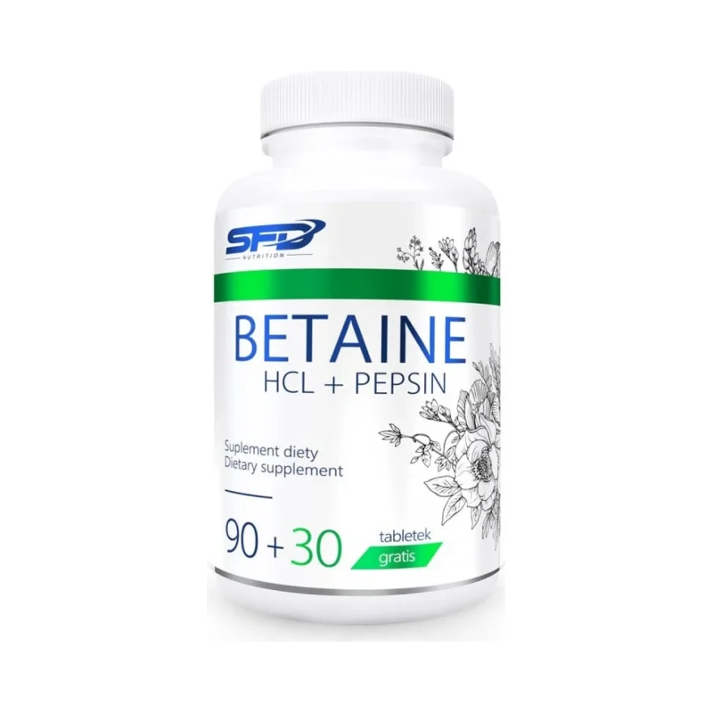 Betaine HCL + Pepsin - Бетаин + Пепсин, Разфасовка 120 tabs - SFD