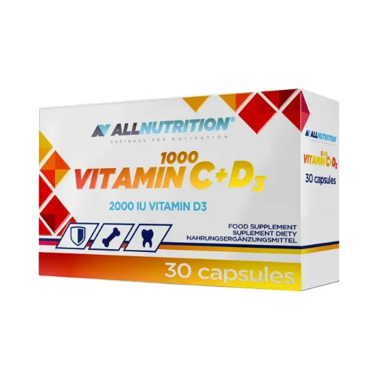 Vitamin C 1000 + D3 - Витамин C + D, Разфасовка 30 caps - Allnutrition