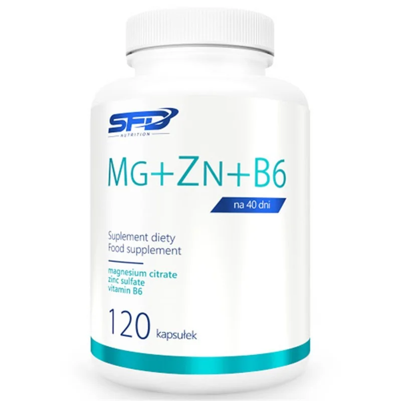 Mg + Zn + B6 - Магнезий + Цинк + Витамин B6, Разфасовка 120 caps