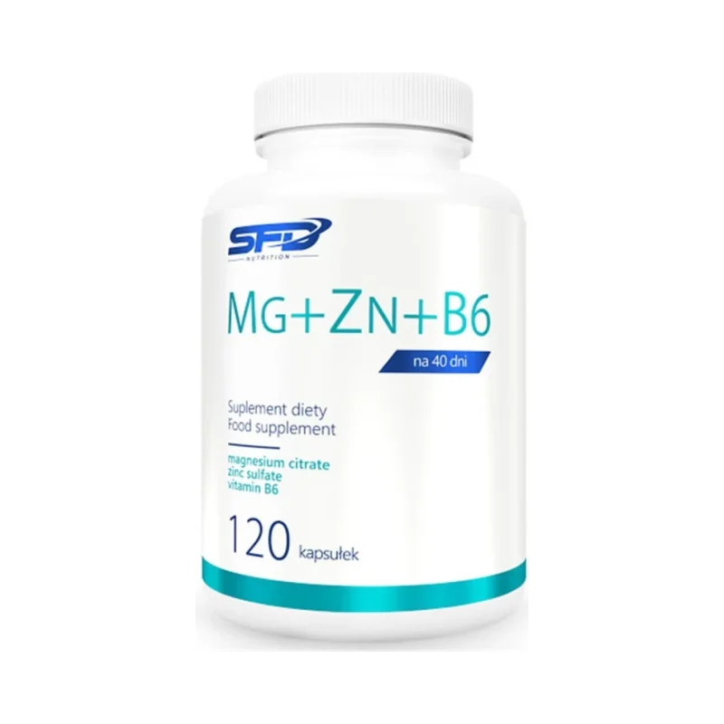 Mg + Zn + B6 - Магнезий + Цинк + Витамин B6, Разфасовка 120 caps - SFD