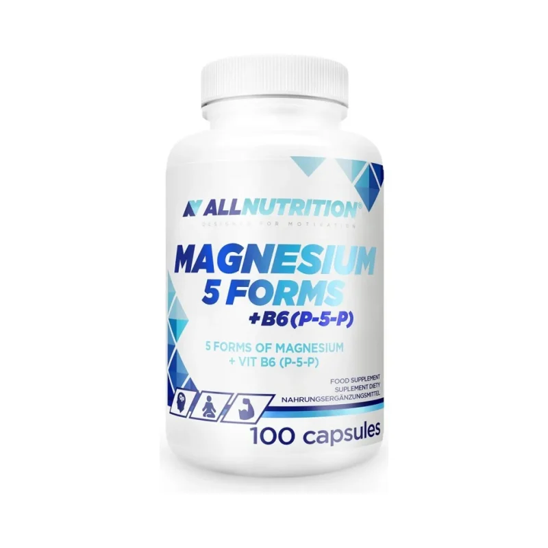 Magnesium 5 Forms + B6 - Магнезий + Витамин B6, Разфасовка 100 caps - Allnutrition