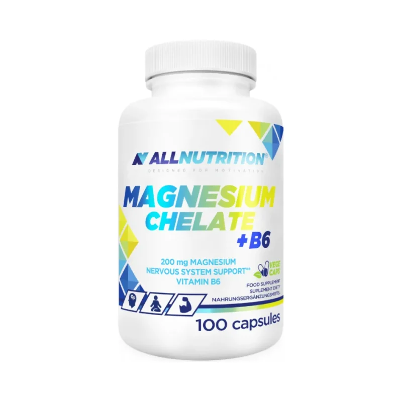 Magnesium Chelate + B6 - Магнезиев Хелат + Витамин B6, Разфасовка 100 caps - Allnutrition