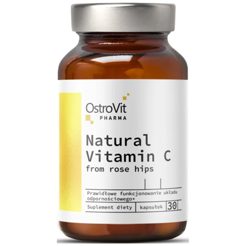 Natural Vitamin C 1000 mg / from Rose Hips / 30 капсули, 30 дози