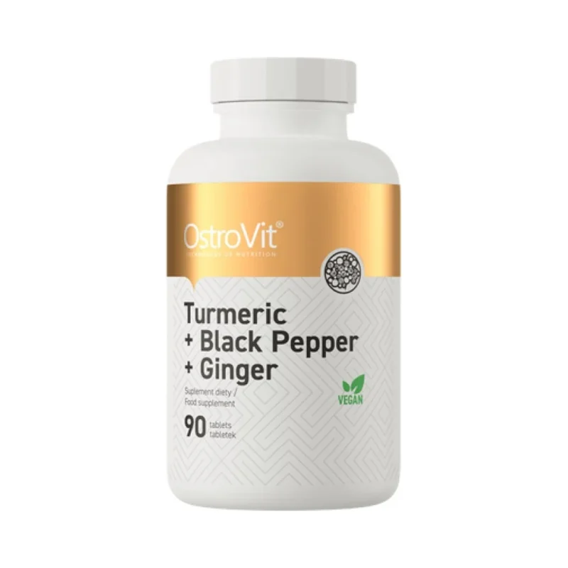 Turmeric + Black Pepper + Ginger / 90 Таблетки, 90 дози - OstroVit