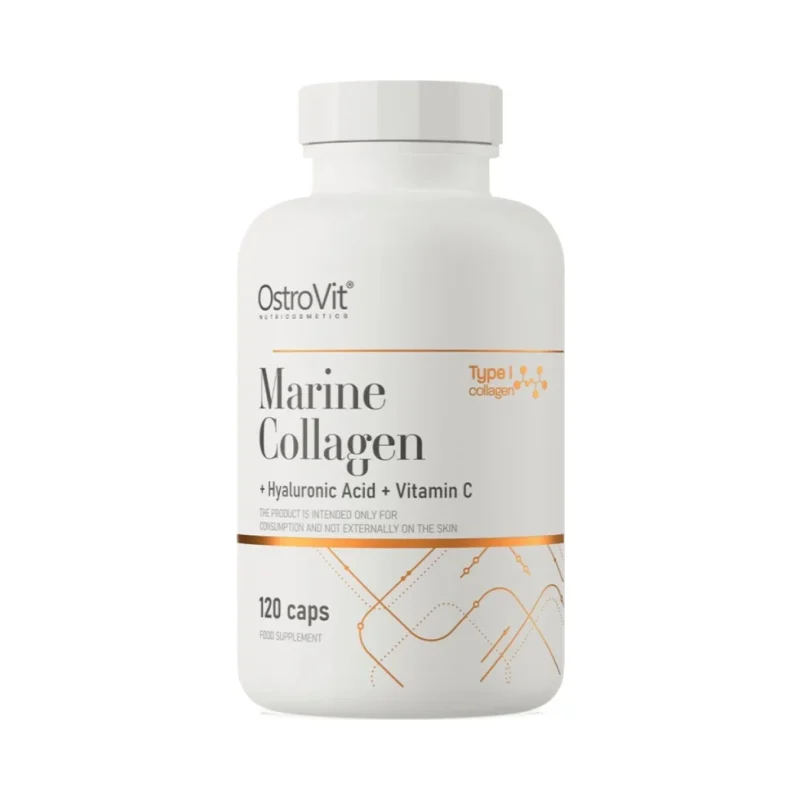 Marine Collagen / + Hyaluronic Acid and Vitamin C / 120 капсули, 30 дози - OstroVit