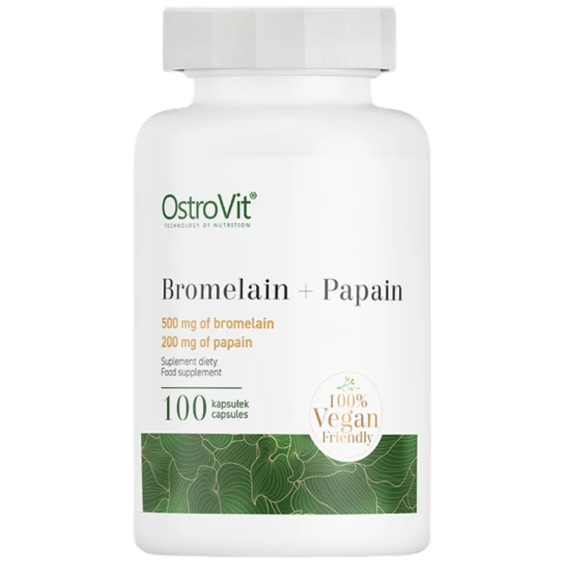 Bromelain + Papain Enzymes / 100 капсули, 100 дози