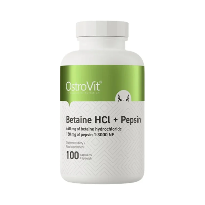 Betaine HCl + Pepsin / 100 капсули, 100 дози - OstroVit
