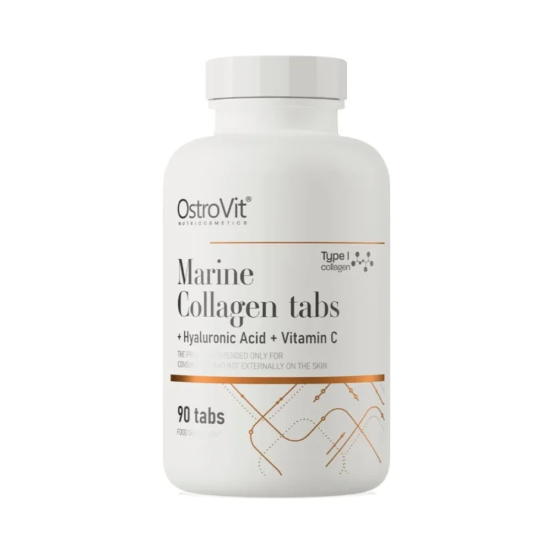 Marine Collagen / + Hyaluronic Acid and Vitamin C / 90 Таблетки, 22 дози - OstroVit