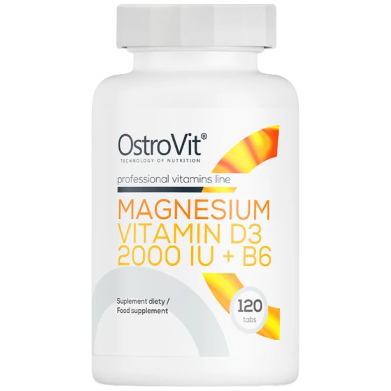 Magnesium + Vitamin D3 2000 IU + B6 / 120 Таблетки, 60 дози