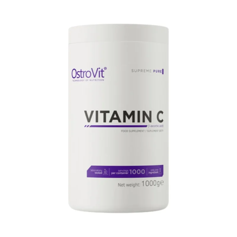 100% Vitamin C Powder / 1000 грама, 1000 дози - OstroVit