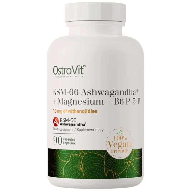 KSM-66 Ashwagandha® + Magnesium + B6 P-5-P (45 дози) / 90 капсули