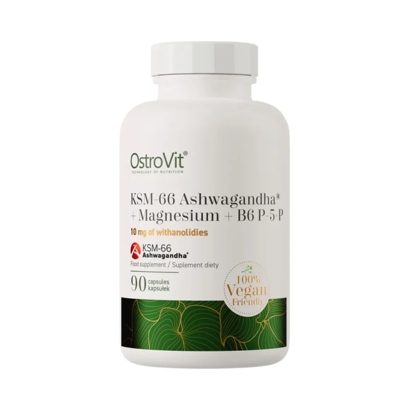 KSM-66 Ashwagandha® + Magnesium + B6 P-5-P (45 дози) / 90 капсули - OstroVit