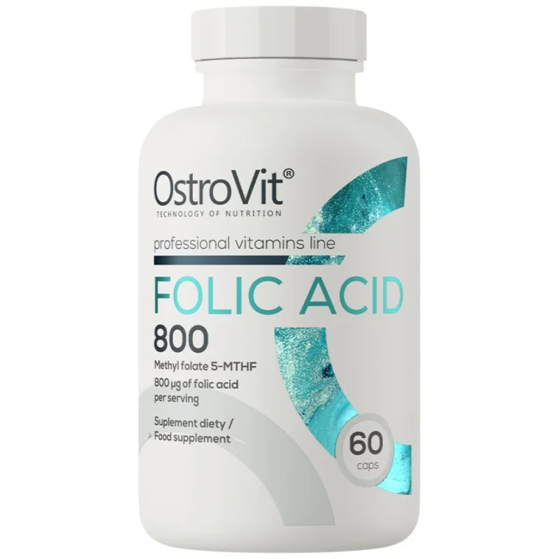 Folic Acid 800 mg | Methyl Folate 5-MTHF / 60 капсули, 60 дози