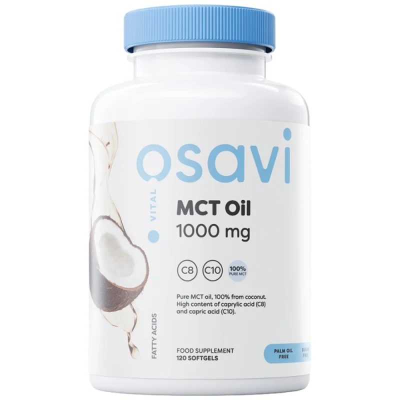 MCT Oil 1000 mg | C8 + C10 / 120 Гел капсули, 120 дози