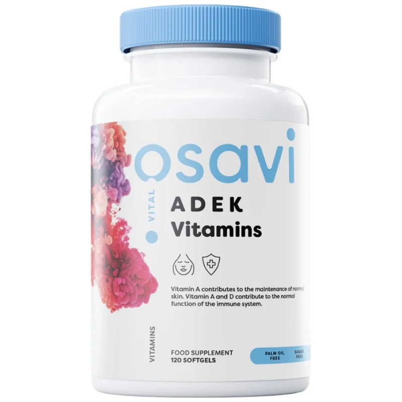 ADEK Vitamins | A + D + E + K | with Quali-D® / 120 Гел капсули, 120 дози