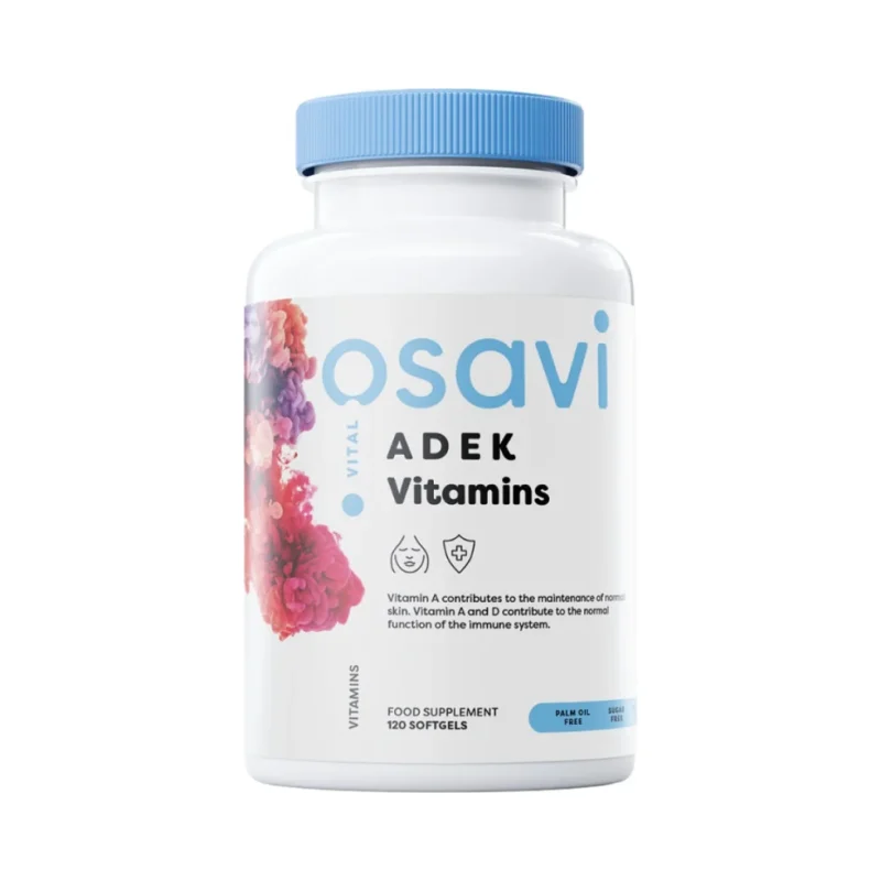 ADEK Vitamins | A + D + E + K | with Quali-D® / 120 Гел капсули, 120 дози - Osavi