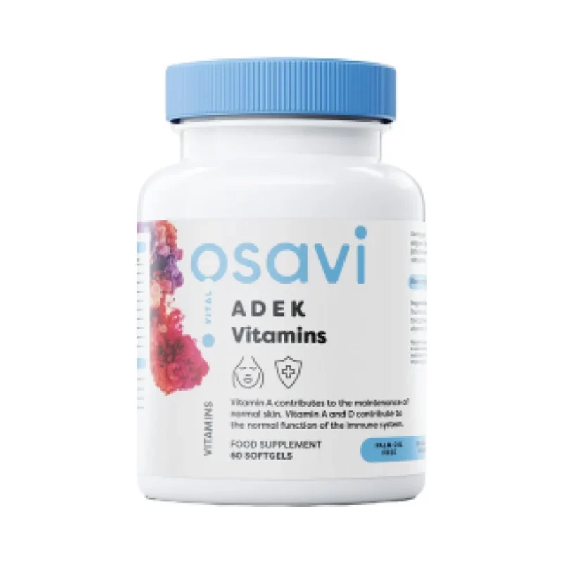 ADEK Vitamins | A + D + E + K | with Quali-D® / 60 Гел капсули, 60 дози - Osavi