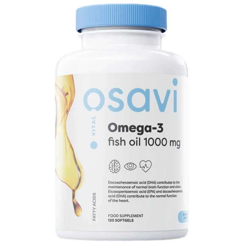 Omega 3 Fish Oil 1000 mg / Lemon Flavor / 120 Гел капсули, 60 дози