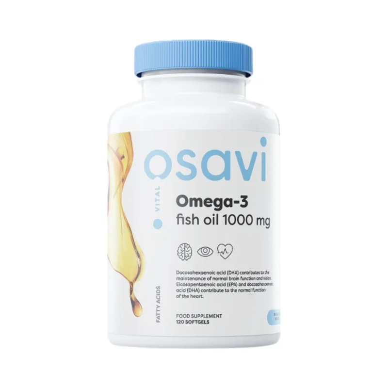 Omega 3 Fish Oil 1000 mg / Lemon Flavor / 120 Гел капсули, 60 дози - Osavi