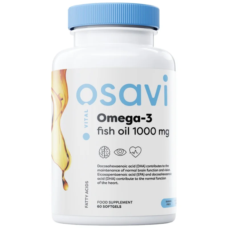 Omega 3 Fish Oil 1000 mg / Lemon Flavor / 60 Гел капсули, 30 дози