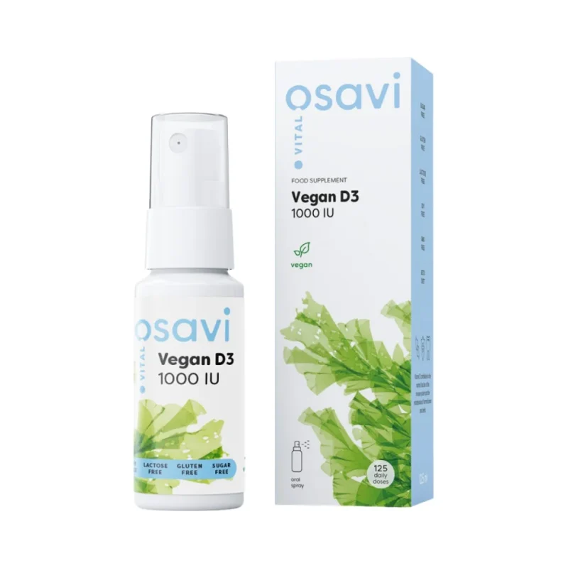 Vegan D3 1000 IU | Oral Spray / 5 мл, 125 дози / 12.5 мл - Osavi