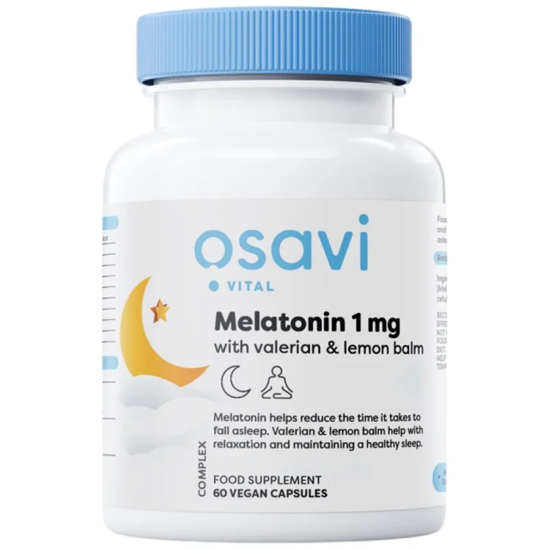 Melatonin with Valerian & Lemon Balm / 60 капсули, 60 дози