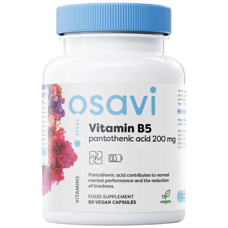 Vitamin B5 | Pantothenic Acid 200 mg / 90 капсули, 90 дози