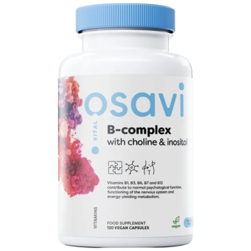 B-Complex with Choline & Inositol / 120 капсули, 60 дози