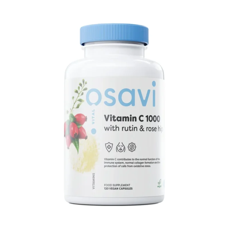 Vitamin C 1000 | with Rutin & Rose Hip / 120 капсули, 60 дози - Osavi